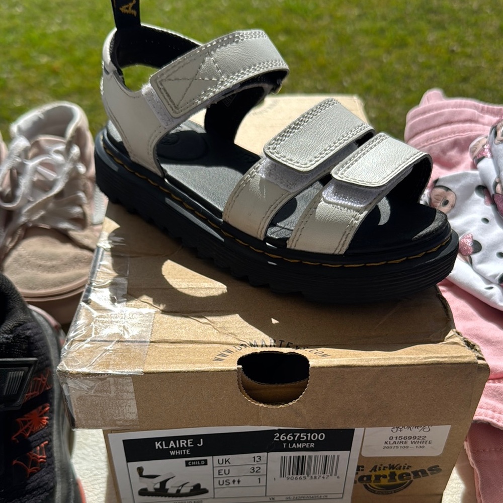 Dr. Martens Kids White Sandals